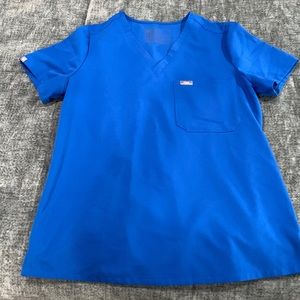 Royal blue figs scrub top - WORN ONCE